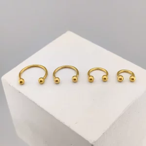 پیرسینگ نعلی طلایی ساده